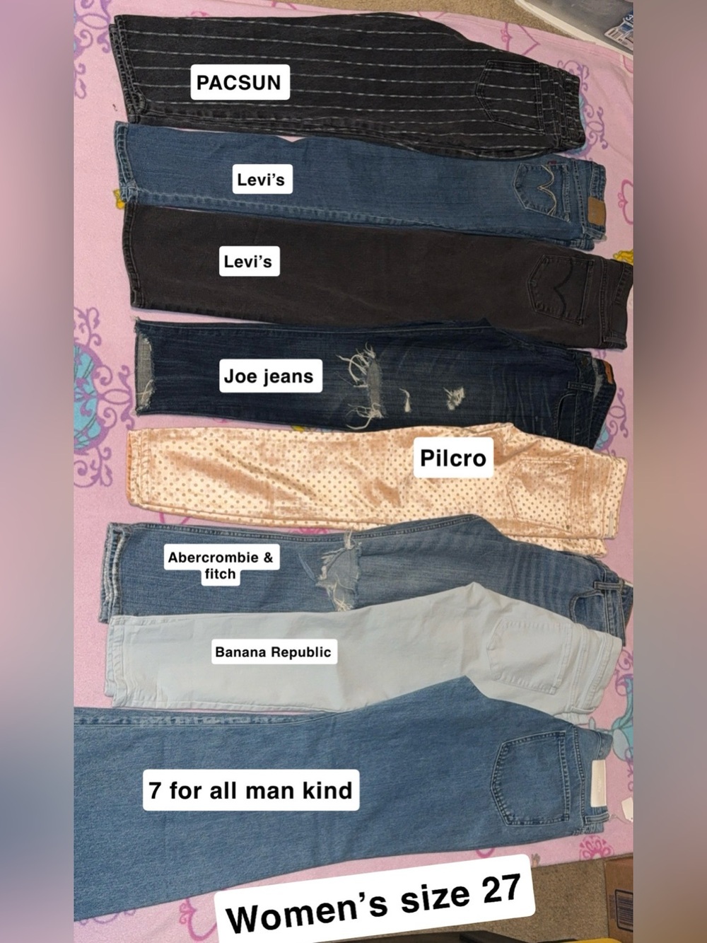 Women’s size 27 jeans lot